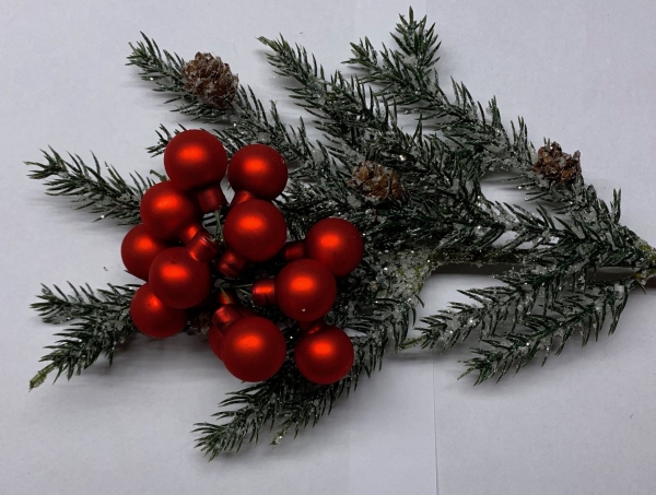 Weihnachtskugel / Spiegelbeere rot matt
